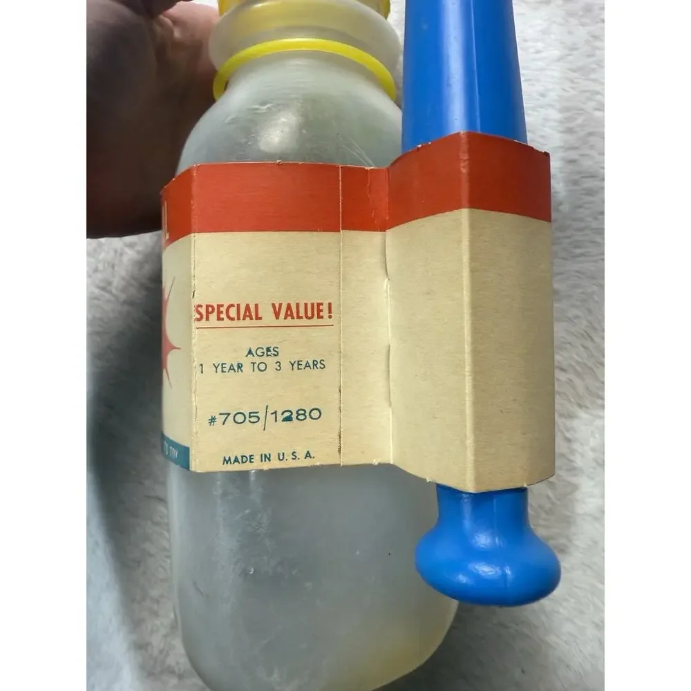 NEW Vtg Plastic Milk Jug Hammer Ball Baby Toy Game 50s 60s Childhood Interests